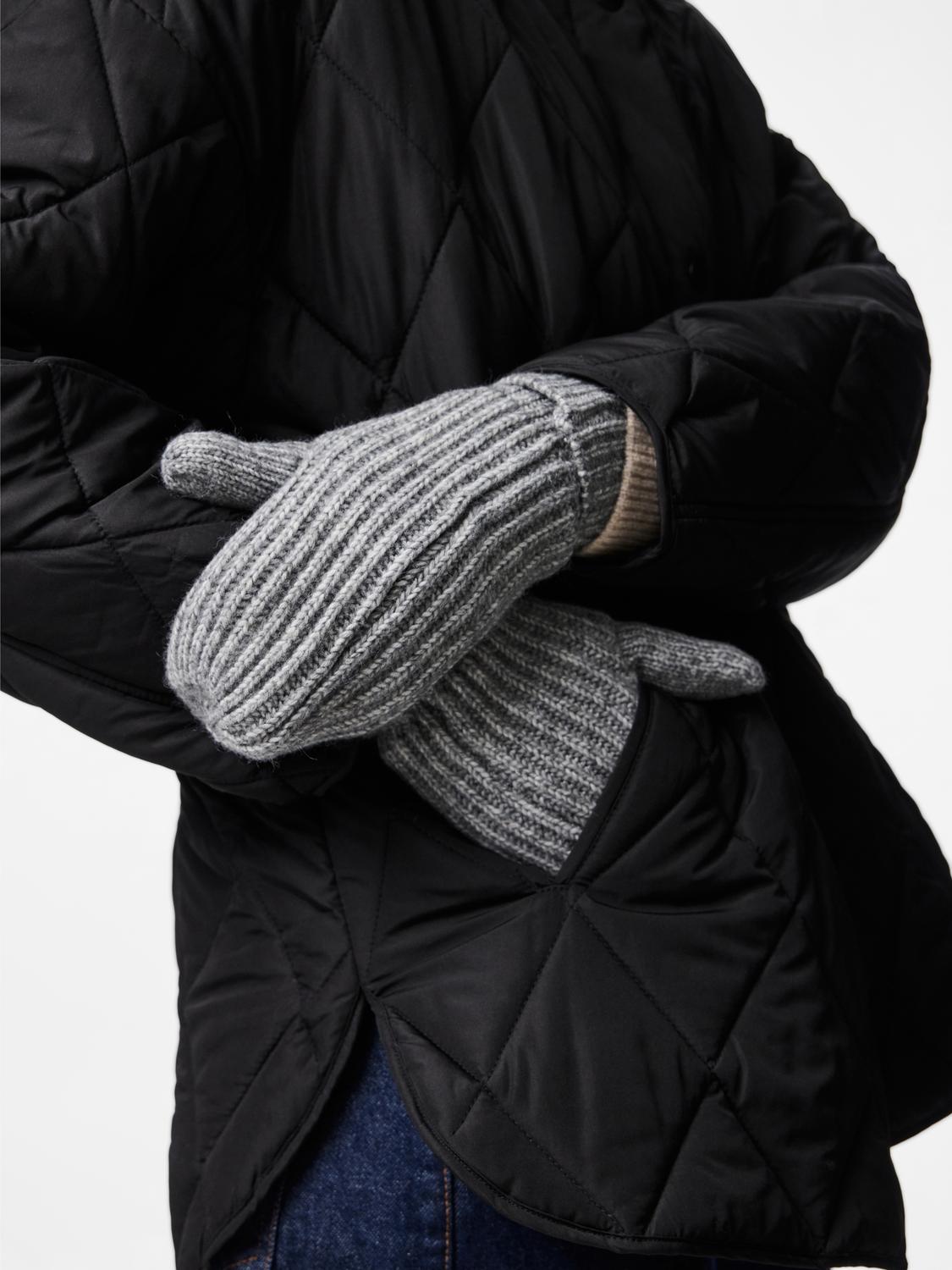 PCMILLA Mittens - Medium Grey Melange - VERO MODA & VILA Bergvik